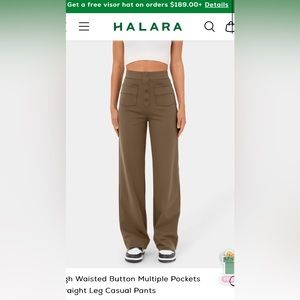 Halara brown high waisted straight leg pants